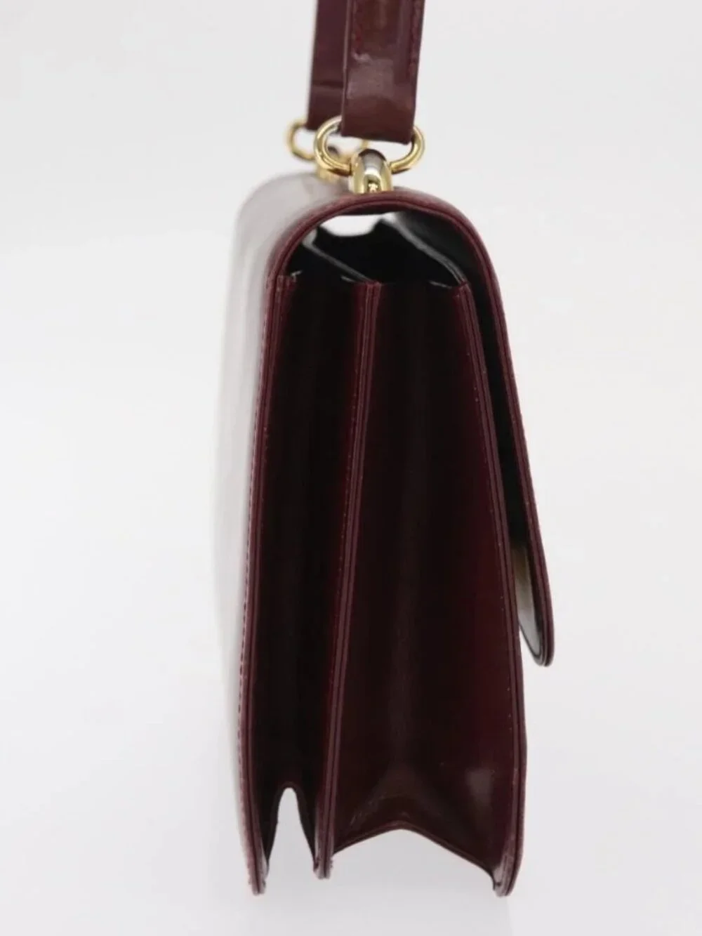 GUCCI Hand Bag Leather Bordeaux Gold Auth ep13170 - Picture 6 of 16